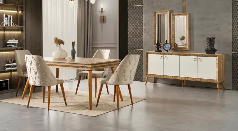 Anadolu Wooden Leg Dining Room Set