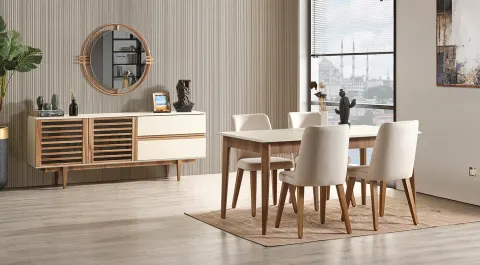 Linda Wooden Leg Dining Room Set