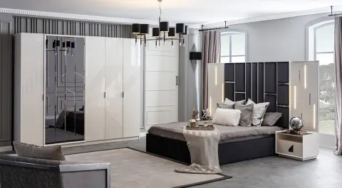 Bella Modern 6-Door Bedroom Set