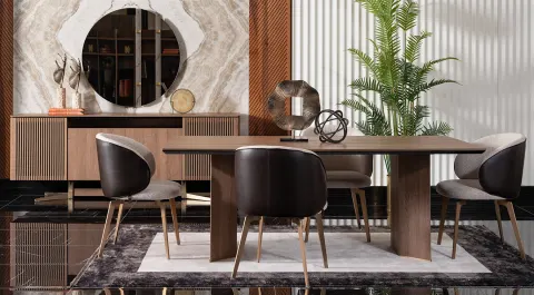 Lizbon Walnut Dining Room Set