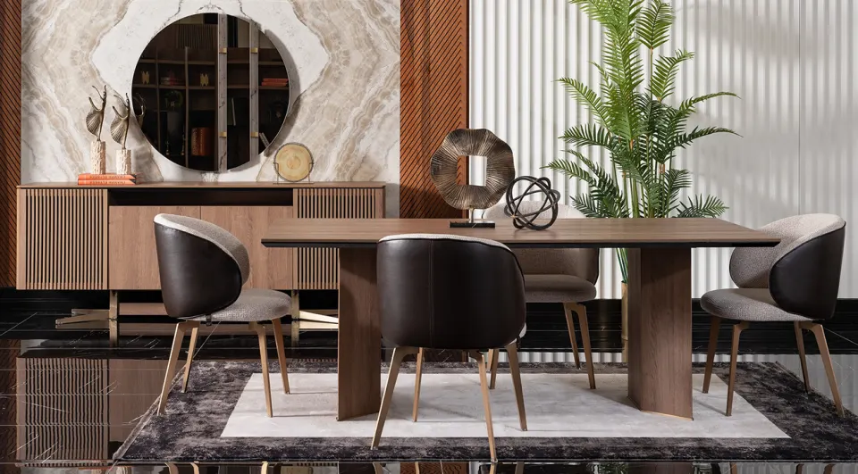 Lizbon Walnut Dining Room Set