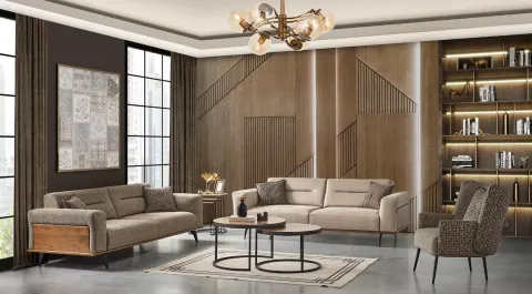 Asya Metal Leg Sofa Set