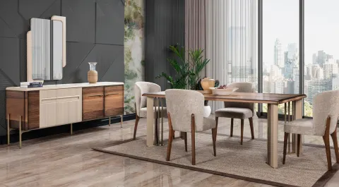Bugatti Walnut Dining Room Set