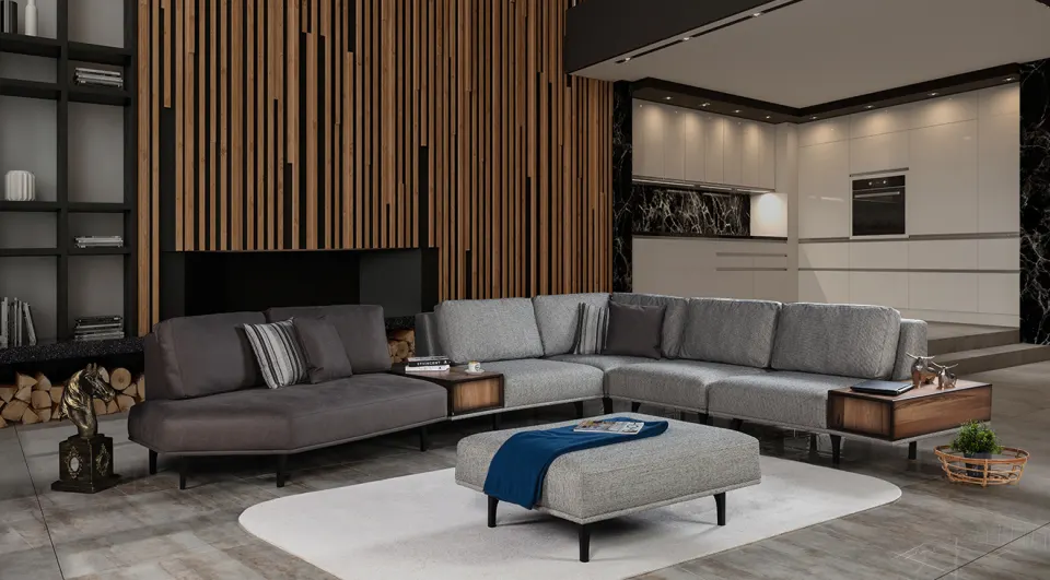 Dubai Coffee Table Corner Sofa Set