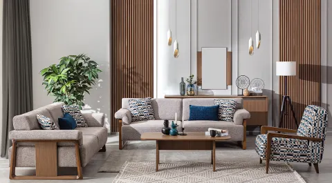 Wood Modern Sofa Set
