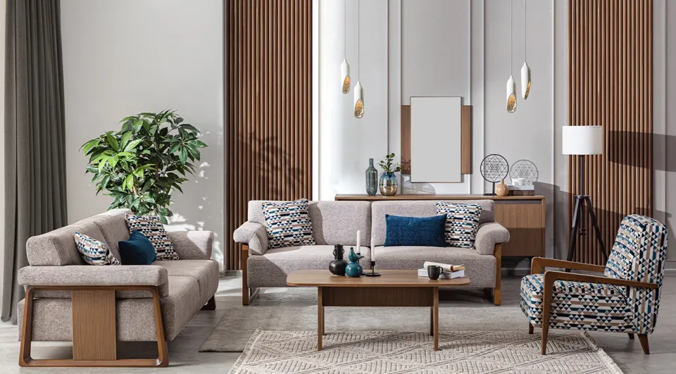 Wood Modern Sofa Set