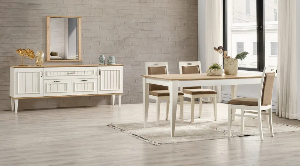 Bodrum Wooden Leg Dining Room Set