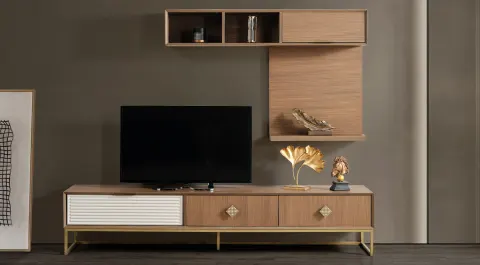 Lucca Walnut Modern TV Unit