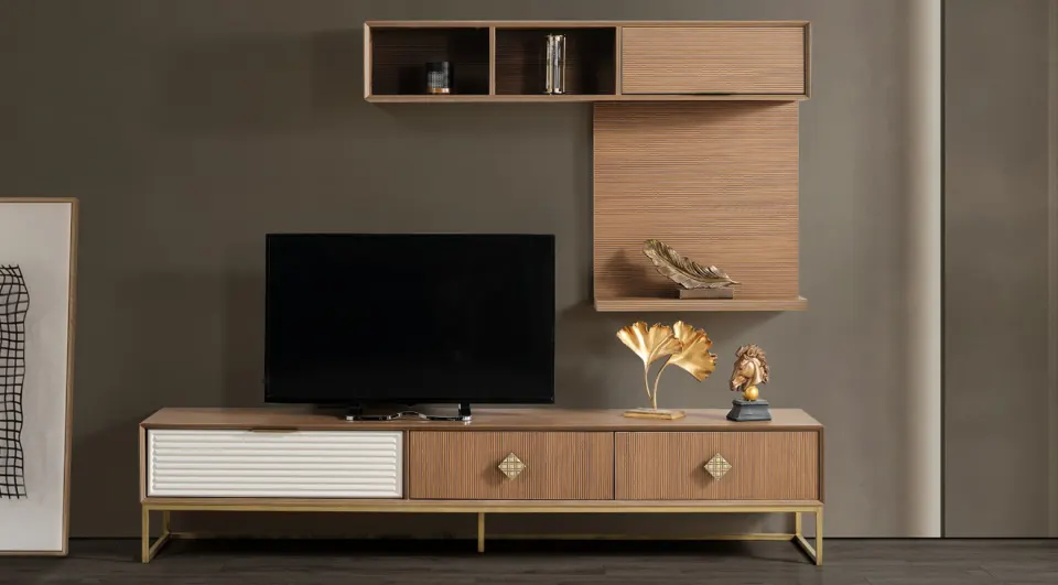 Lucca Walnut Modern TV Unit