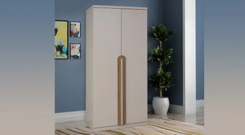 Asel Mink Beige Double Door Cabinet