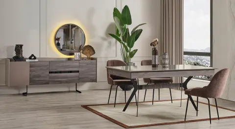 Palermo Walnut Dining Room Set