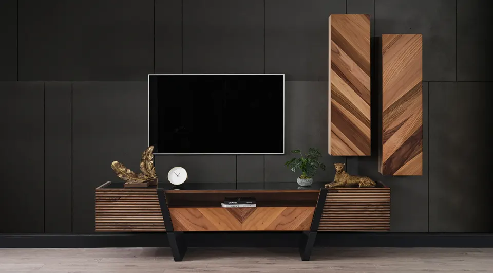 Bugatti Walnut Modern TV Unit