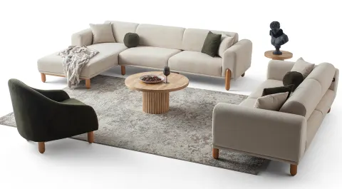 Ruby Corner Sofa Set 