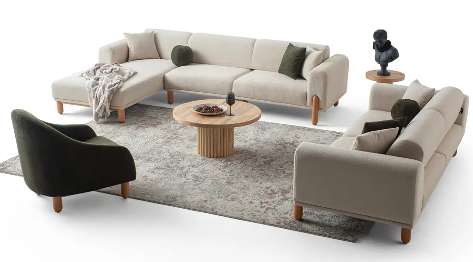 Ruby Corner Sofa Set 