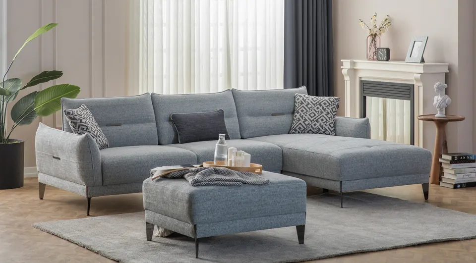 Cross Bed Corner Sofa Set