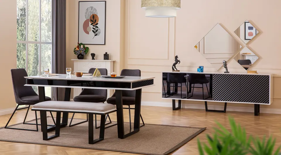 Efes Modern White Dining Room Set
