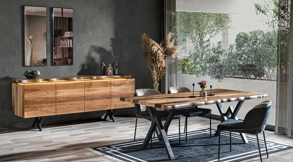 Greenwich Walnut Dining Room Set