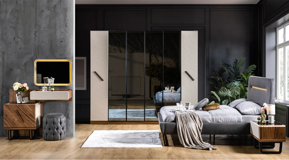 Magnum Moonstone 6-Door Modern Bedroom Set