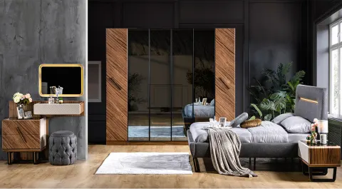 Magnum Walnut 6-Door Bedroom Set