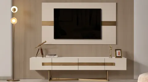 Doruk Gold Metal Leg TV Unit