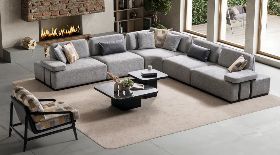 Emilio Modern Corner Sofa Set
