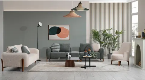 Soho Wooden Legs Modern Sofa Set