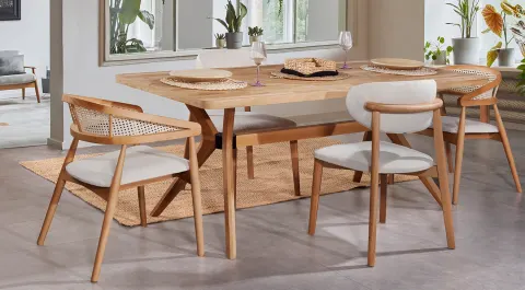 Loft Walnut Modern Dining Room Set