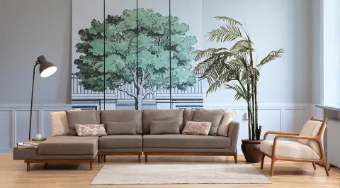 Argemon Coffee Table Modern Corner Sofa 