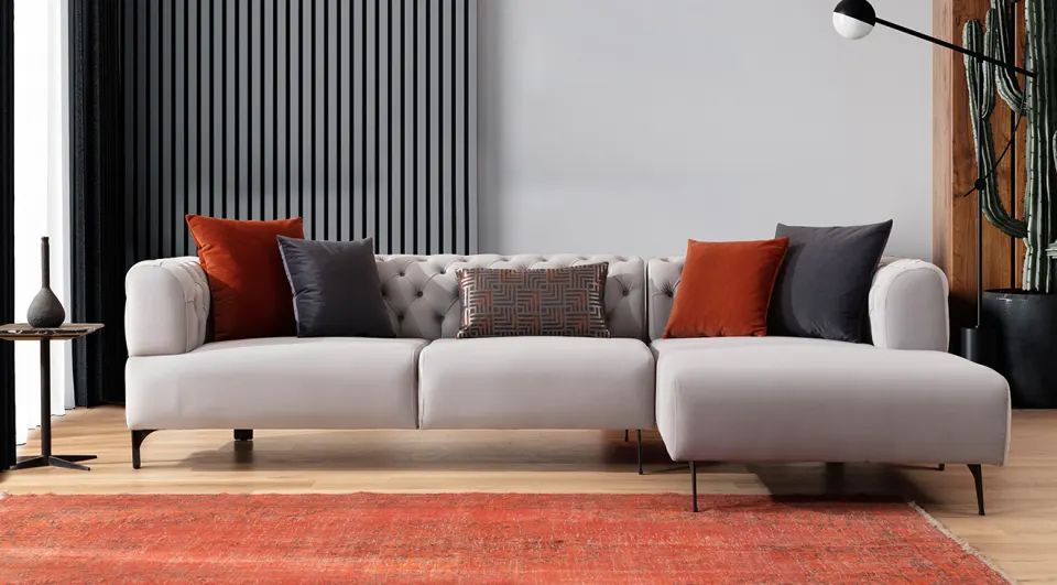 Cratos Quilted Corner Sofa Set