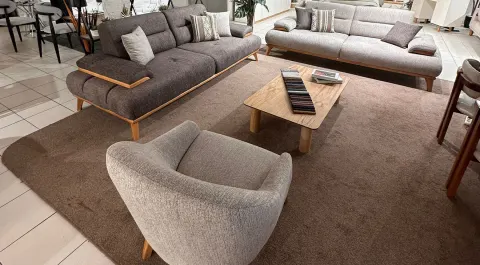 İnci Wooden Legs Modern Sofa Set