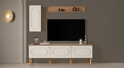 Deep Wooden Leg TV Unit
