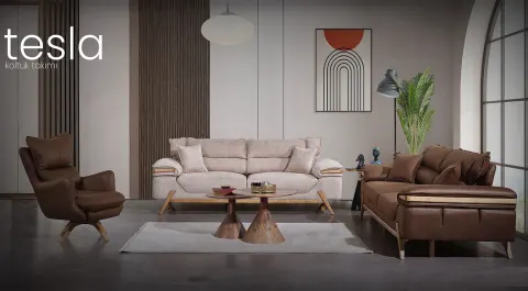 Tesla Wooden Legs Modern Sofa Set