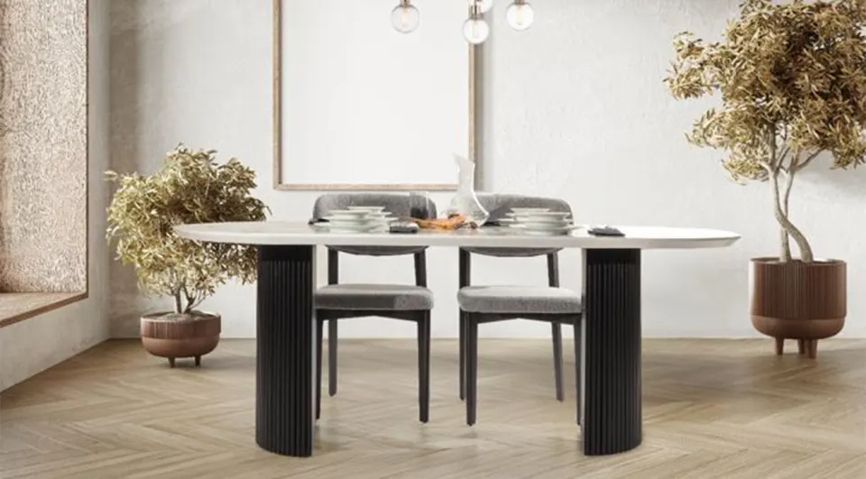 Bianco Marble Dining Table Set