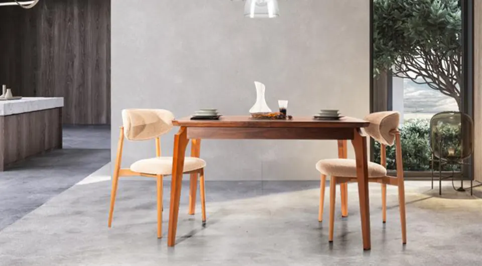Molto Walnut Dining Table Set 
