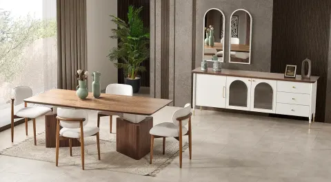 Yıldız Wooden Leg Dining Room Set 