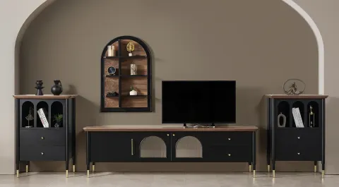 Yıldız Anthracite TV Unit Set 