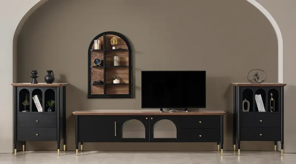 Yıldız Anthracite TV Unit Set 