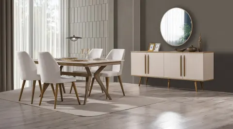 Eva Wooden Leg Dining Room Set