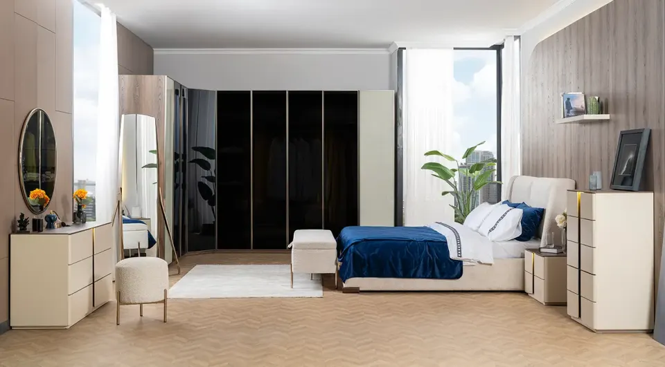 Maya Corner Wardrobe Bedroom Set