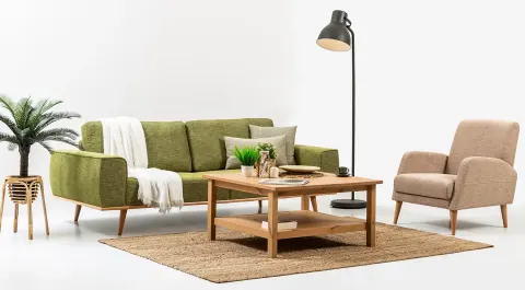 Madrid Wooden Leg Sofa Set
