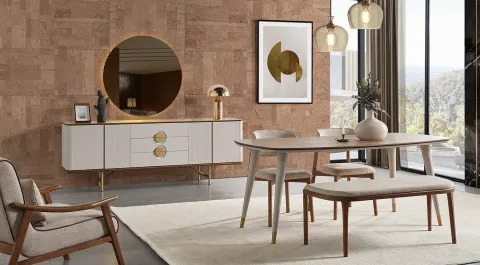 Viola Moonstone Walnut Dining Room Set