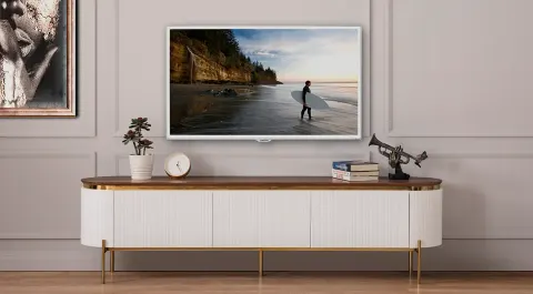 Tesla Gold Metal Stand TV Unit