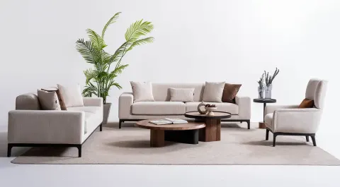 Parma Wooden Leg Sofa Set