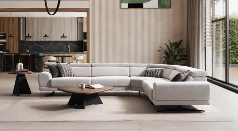 Trend Metal Leg Corner Sofa Set