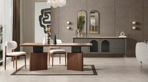 Yildiz Anthracite Modern Dining Room Set