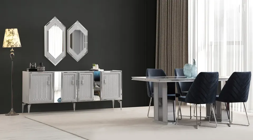 Velar Fog Grey Dining Room Set