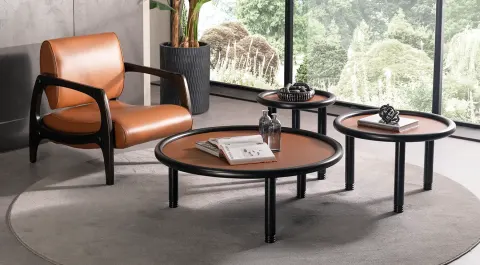 Bombo Anthracite Metal Legged Coffee Table
