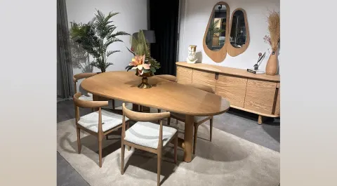 Oslo Walnut Wooden Leg Dining Room Set