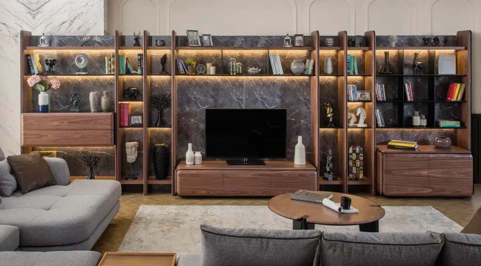Odessa Walnut Modern TV Unit
