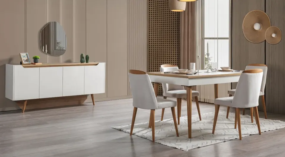 Comfort Wooden Leg Dining Room Set